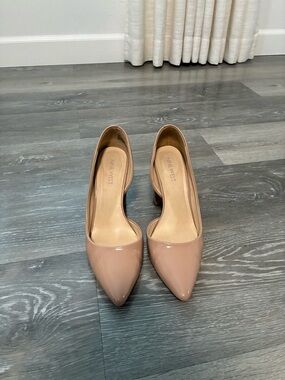 Nine West Patent Pointed-Toe Pumps in Blush